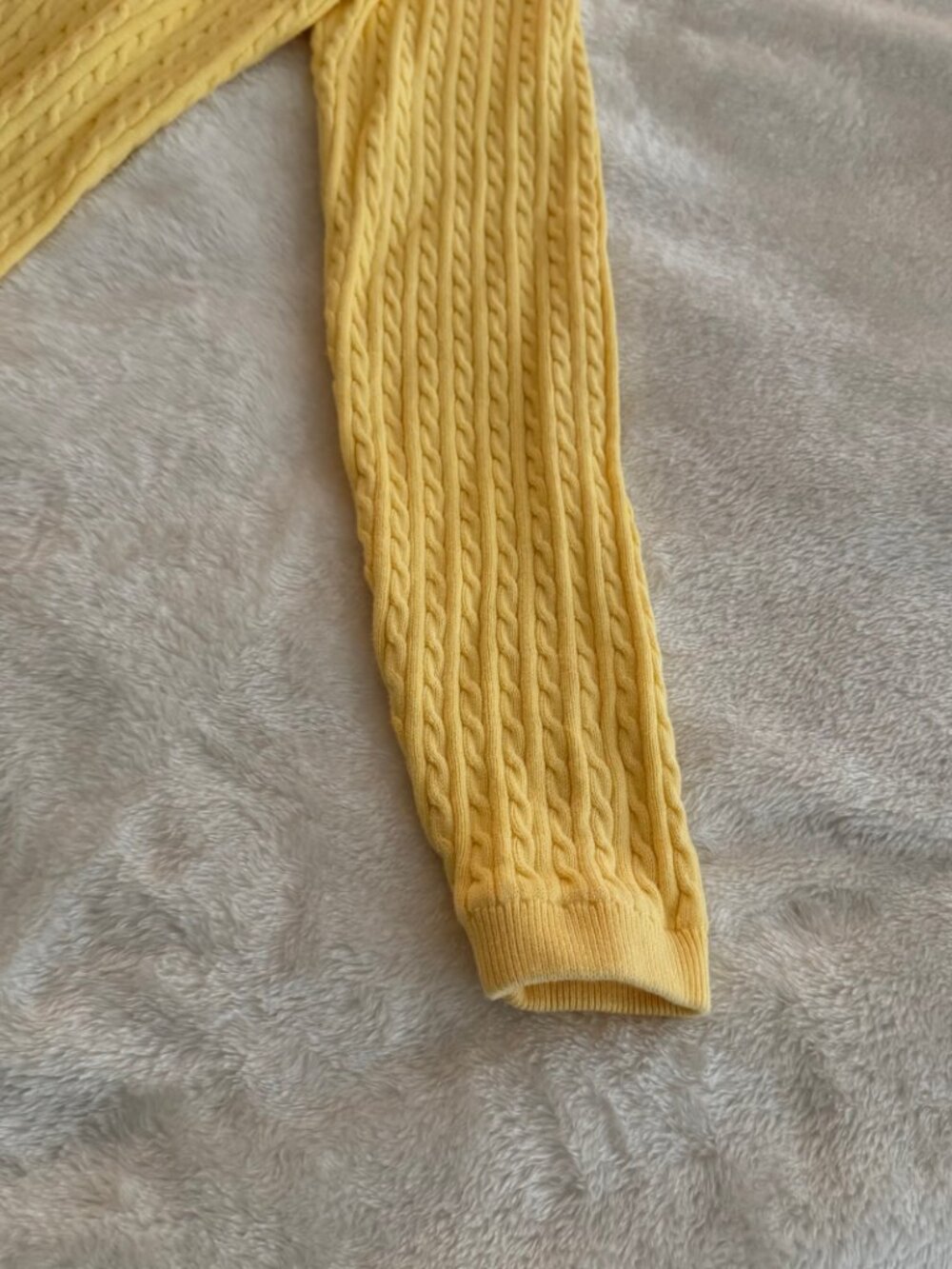 Izod Flex Yellow Knit Cable Crewneck Pullover Sweater Size XL - Picture 3 of 11